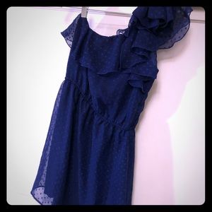 One shoulder Navy Blue Cocktail Party Dress Sz M